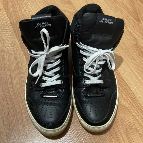 Versace Collection Leather High Tops - Picture 1 of 6